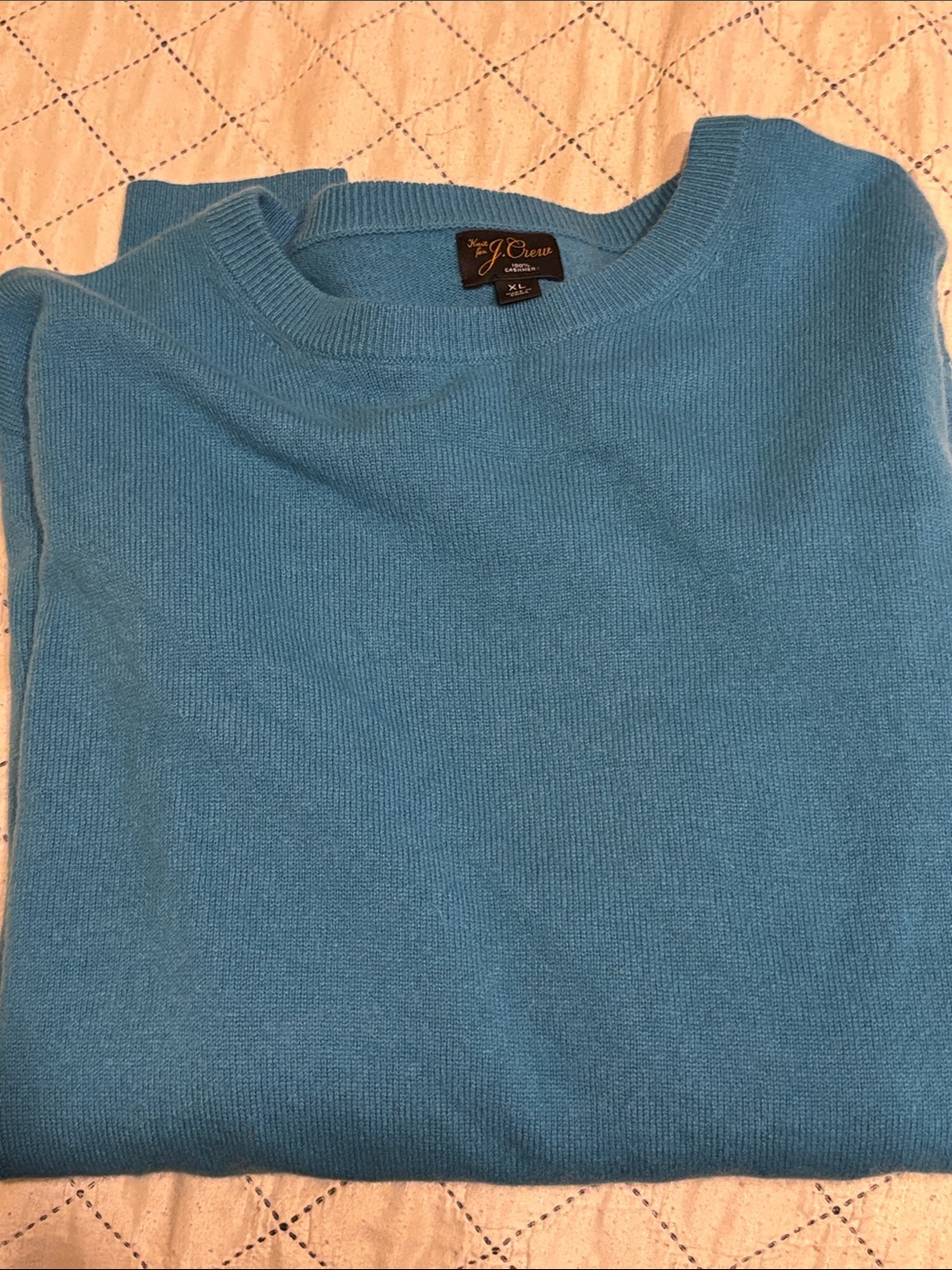J. Crew Men’s Blue Turquoise Cashmere Crewneck Sweater